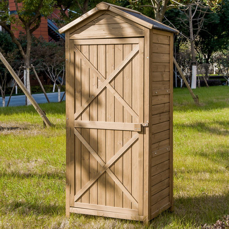 ModernLuxe 2 ft. W x 18 ft. D Solid Wood Vertical Tool Shed | Wayfair